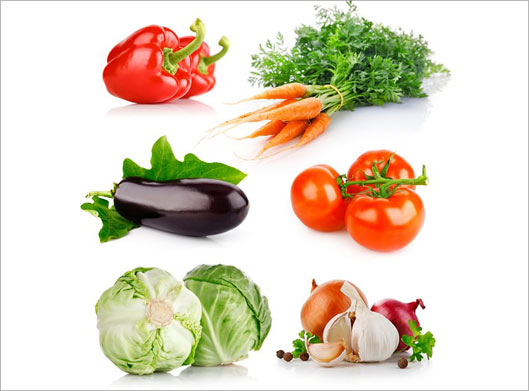 عکس با کیفیت از مجموعه سبزیجات مقوی و صیفیجات