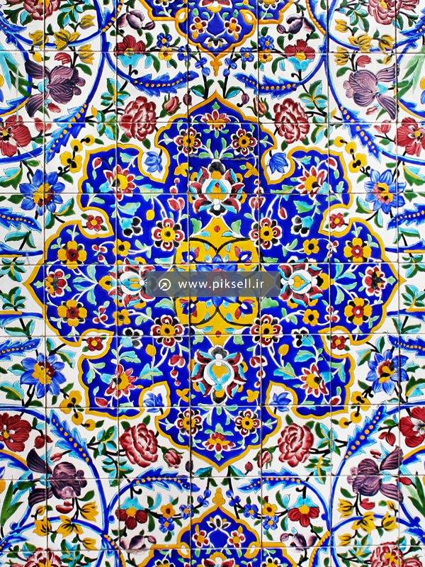 عکس با کیفیت از کاشی های طرح دار ایرانی