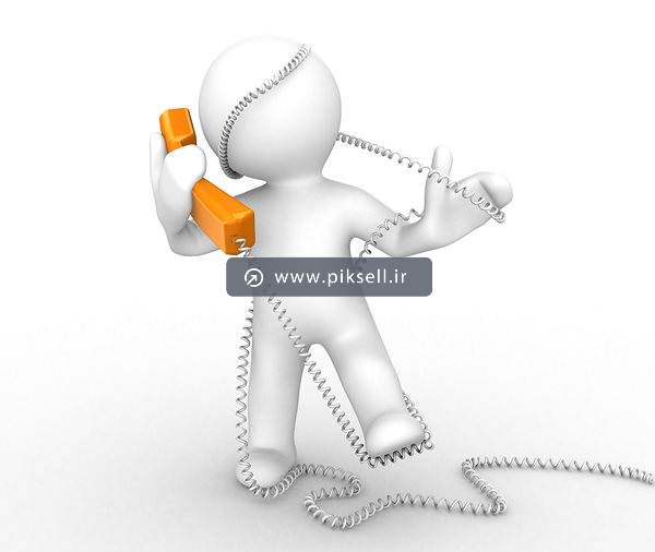 عکس با کیفیت از مشغول بودن تلفن و تلفن با سیم بلند