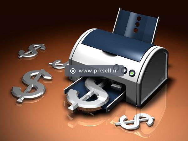 عکس با کیفیت از چاپ اسکناس و چاپگر دلار