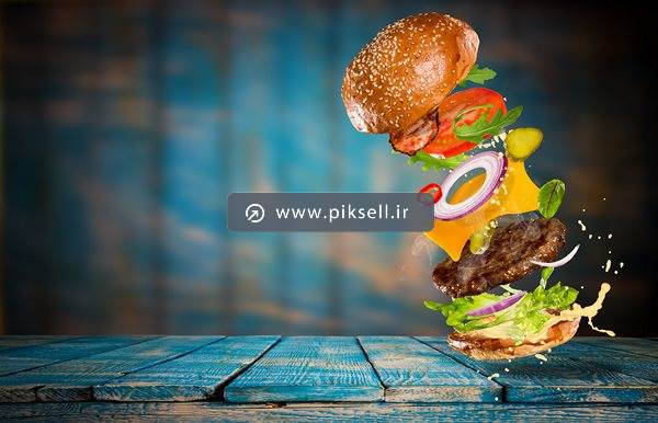 عکس با کیفیت از پس زمینه با حاشیه لایه های همبرگر