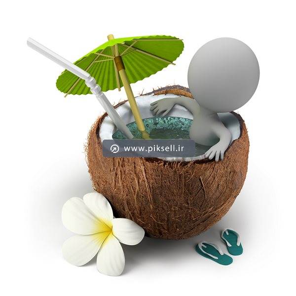 عکس با کیفیت از نوشیدنی در نارگیل