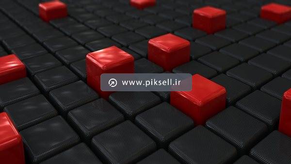 عکس با کیفیت از مکعب های رنگی مشکی و قرمز