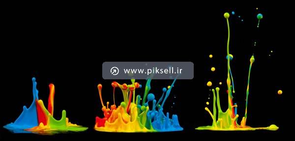 عکس با کیفیت از ترکیب رنگ های اصلی با پس زمینه سیاه