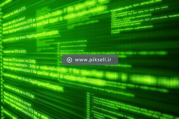 عکس با کیفیت از برنامه نویسی با محیط سبز رنگ