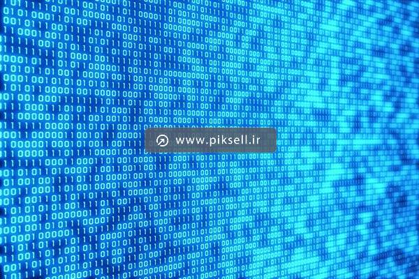 عکس با کیفیت از پس زمینه کدهای صفر و یک آبی