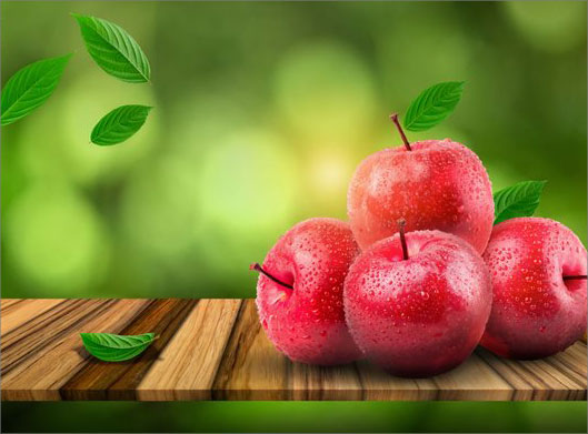 عکس با کیفیت از پس زمینه سیب های قرمز