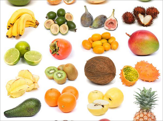 دانلود تصویر با کیفیت از مجموعه میوه های تابستانی و استوایی