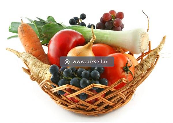 تصویر با کیفیت از سبد صیفیجات و سبزیجات خوشمزه