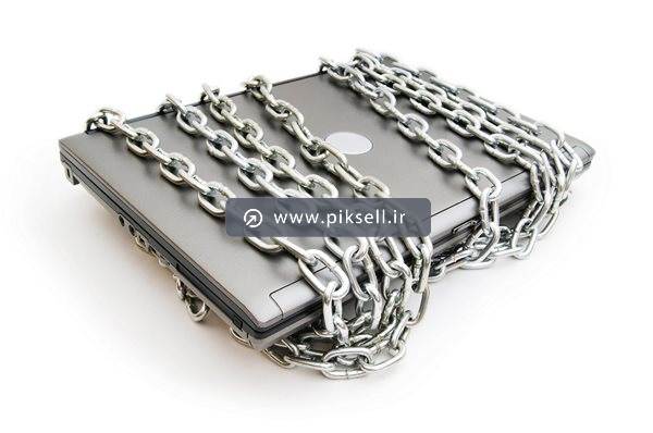 تصویر با کیفیت از زنجیر کردن لپ تاپ با فرمت jpg