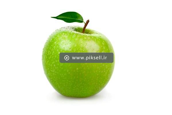 عکس با کیفیت از سیب سبز با زمینه سفید