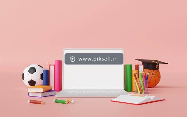 عکس با کیفیت از لپ تاپ و المان های درس و مدرسه