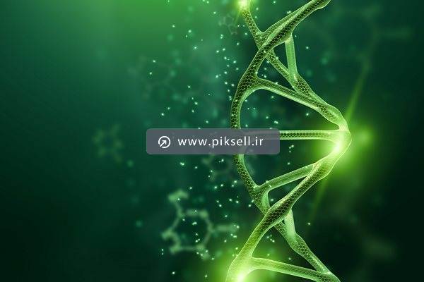 تصویر با کیفیت از DNA و بکگراند ژنتیکی سبز