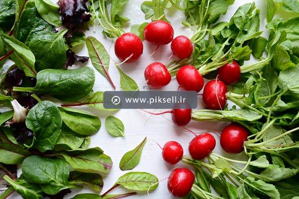 تصویر با کیفیت از تربچه های خوشمزه از نمای بالا
