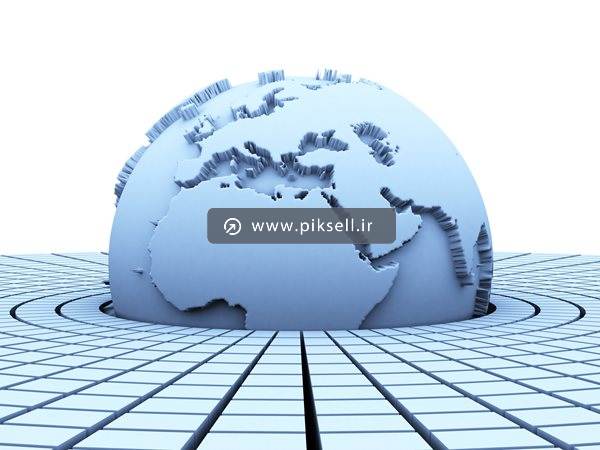 عکس با کیفیت از کره زمین سه بعدی آبی با فرمت jpg