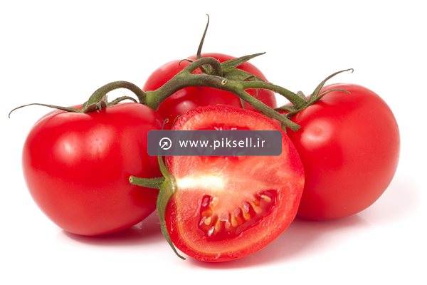 عکس با کیفیت از گوجه فرنگی های قاچ شده قرمز