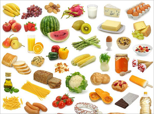 دانلود تصویر با کیفیت از مجموعه غذاهای مقوی ، میوه و سبزیجات