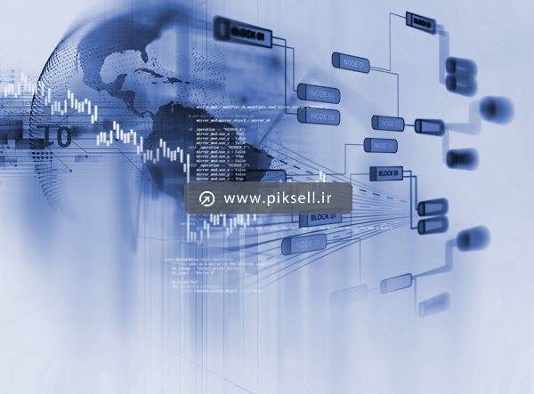 عکس با کیفیت از پس زمینه با چارت های نود و بلاک و بلاکچین