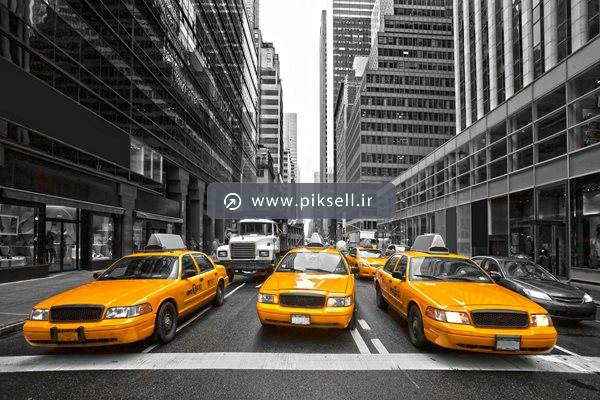 تصویر با کیفیت از خیابان های شلوغ و تاکسی های زرد
