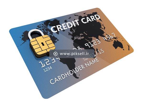 عکس با کیفیت از کارت اعتباری سه بعدی و کارت بانکی
