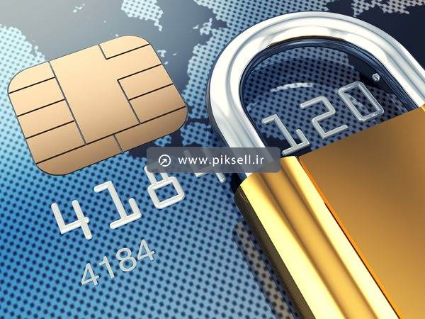 تصویر با کیفیت از قفل طلایی روی کارت بانکی