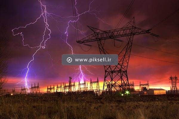 عکس با کیفیت از نیروگاه برق و دکل های برق فشار قوی و رعد و برق