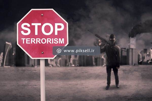 عکس با کیفیت از تابلوی تروریستی و stop terrosrism