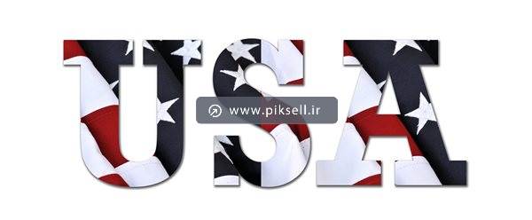 دانلود عکس با کیفیت از کلمه USA با طرح پرچم آمریکا