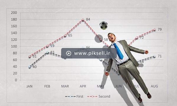 عکس با کیفیت از مرد گیر کرده در نمودارهای شاخص بورسی و آمار