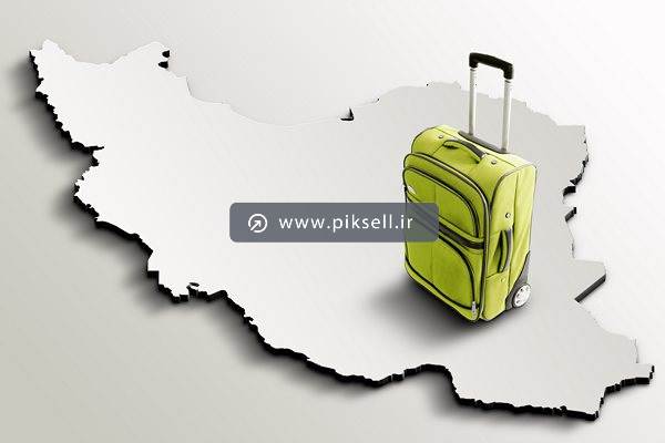 دانلود عکس با کیفیت از نقشه ایران و کیف مسافرتی
