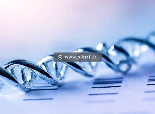 دانلود عکس با کیفیت از نماد سمبلیک DNA فلزی
