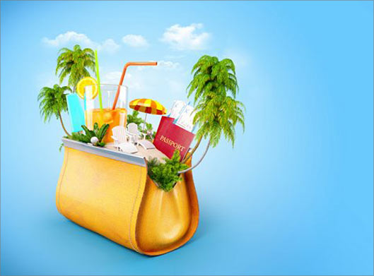 دانلود عکس با کیفیت گرافیکی از سفر تابستانی با المان های سفر ساحلی