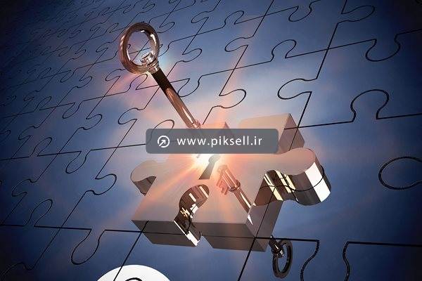 تصویر با کیفیت از پازل سه بعدی و کلید