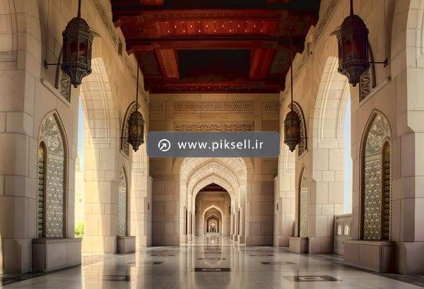 تصویر با کیفیت از مسجد جامع سلطان قابوس در مسقط عمان