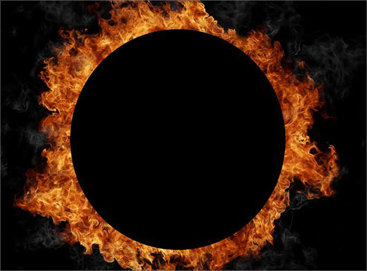 دانلود عکس با کیفیت از پس زمینه سیاه و دایره با شعله های آتش