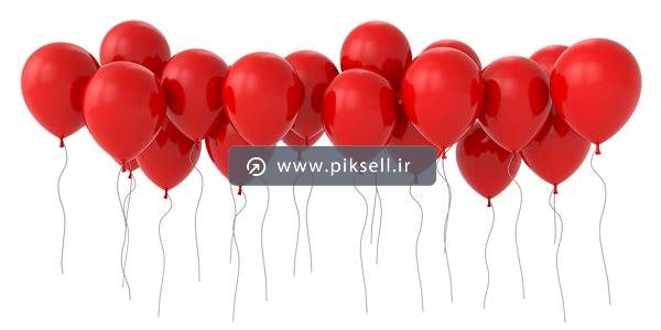 دانلود عکس با کیفیت از بادکنک های قرمز با بکگراندسفید