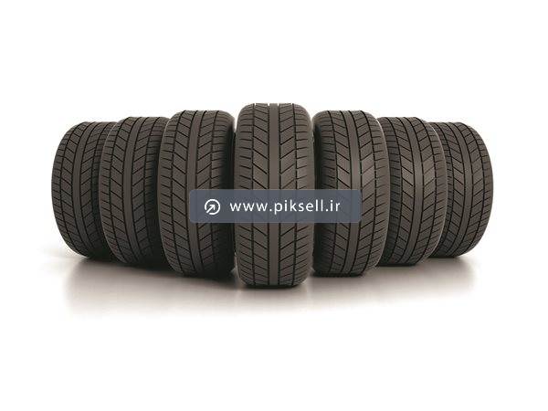 عکس با کیفیت از مجموعه لاستیک های سیاه با بکگراندسفید