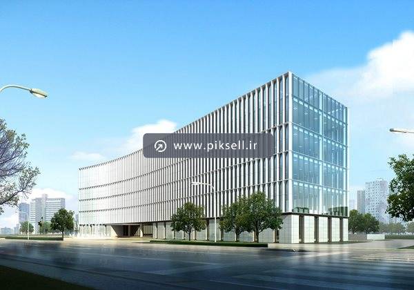 دانلود عکس با کیفیت از نمای یک ساختمان شیشه ای مدرن و معماری