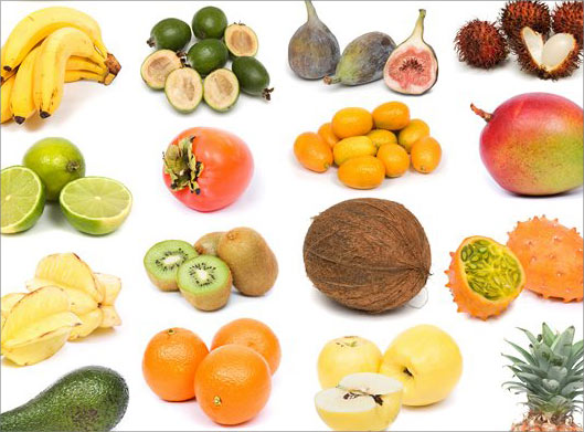 دانلود عکس با کیفیت از مجموعه میوه های خوشمزه با بکگراندسفید