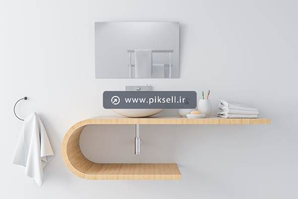 دانلود عکس با کیفیت از دکور چوبی سینک و روشویی