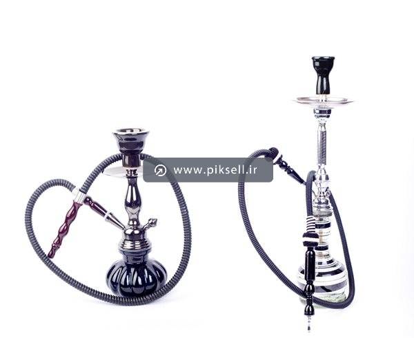 عکس با کیفیت از دو قلیان با بکگراند سفید
